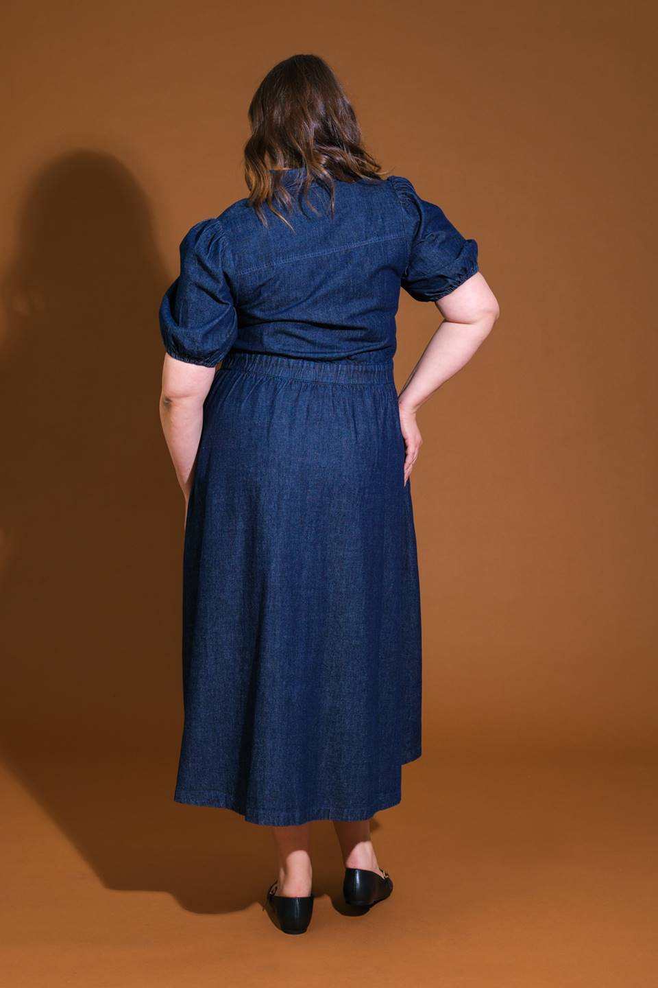 GET THE LOOK DENIM MIDI DRESS Flying Tomato